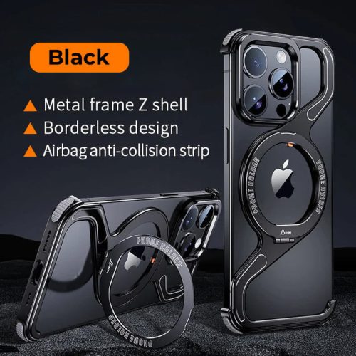 Magnetic Z-Shaped Non-Slip Metal Rotating Case With Kickstand photo review